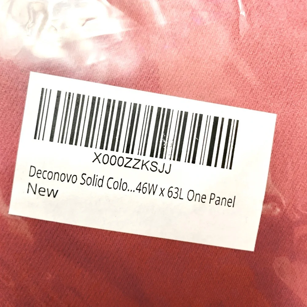 Deconovo Red Curtain Panel - 1 Single - 46” wide x 63” Long - NEW